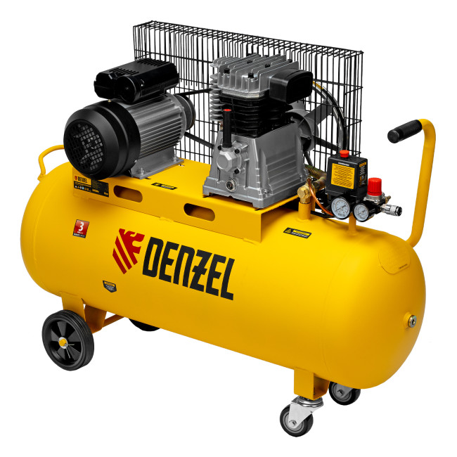 Компрессор воздушный BCI2300/100, ременный привод, 2.3 кВт, 100 литров, 400 л/мин Denzel в Красноярске