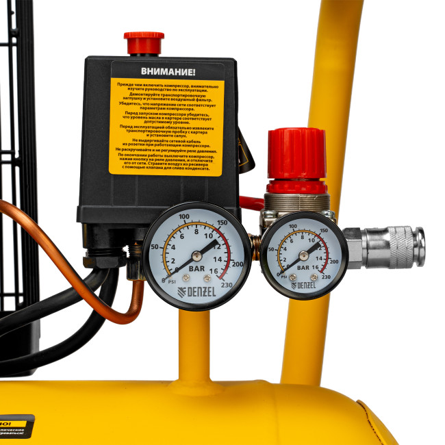 Компрессор воздушный BCI2300/100, ременный привод, 2.3 кВт, 100 литров, 400 л/мин Denzel в Красноярске
