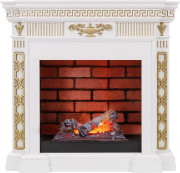 Каминокомплект Greece - Белый с золотом с очагом Cassette 400 NH Каминокомплект Greece - Белый с золотом с очагом Cassette 400 NH