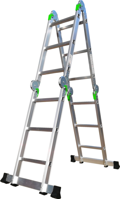 Лестница трансформер стальная, алюминиевые ступени 4x3 TM-503С в Красноярске Лестница трансформер стальная, алюминиевые ступени 4x3 TM-503С в Красноярске