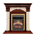 Каминокомплект Dublin (Разборный) - Орех каньон / Сланец  с очагом Majestic FX Brass