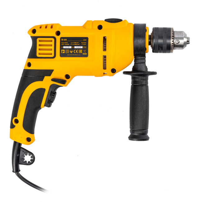 Дрель ударная ID-650, 650 Вт, 0-3000 об/мин, 48000 уд/мин Denzel в Красноярске