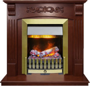 Каминокомплект Sorrento угловой - Орех с очагом Danville Antique Brass FB2 Каминокомплект Sorrento угловой - Орех с очагом Danville Antique Brass FB2