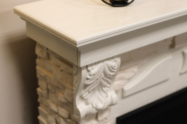 Каминокомплект Dublin (Разборный) - Орех каньон / Сланец  с очагом Majestic FX M Brass в Красноярске