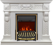 Каминокомплект Corsica - Матовый белый (Ширина 1100) с очагом Aspen Gold Каминокомплект Corsica - Матовый белый (Ширина 1100) с очагом Aspen Gold