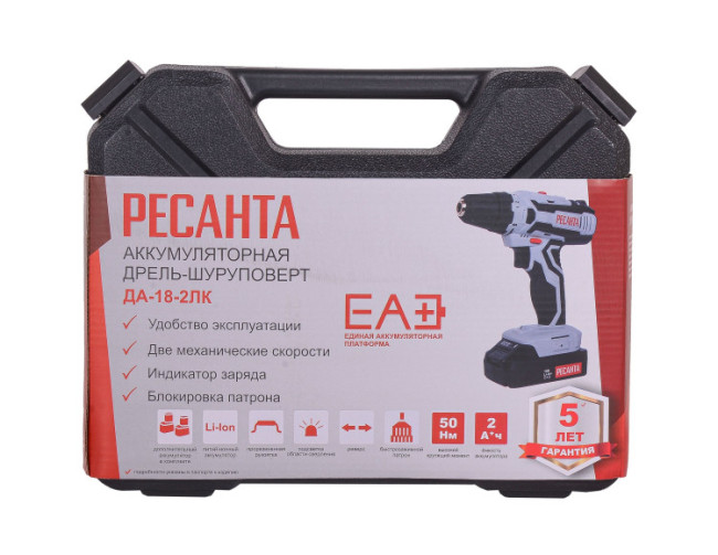 Дрель-шуруповерт аккумуляторная ДА-18-2ЛК Ресанта в Красноярске