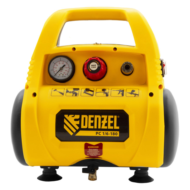 Компрессор воздушный безмасляный РС 1/6-180,1, 1 кВт, 180 л/мин, 6 л Denzel в Красноярске