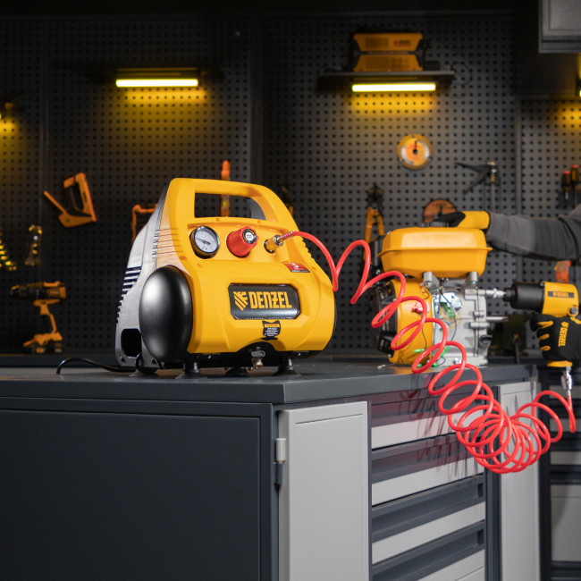 Компрессор воздушный безмасляный РС 1/6-180,1, 1 кВт, 180 л/мин, 6 л Denzel в Красноярске