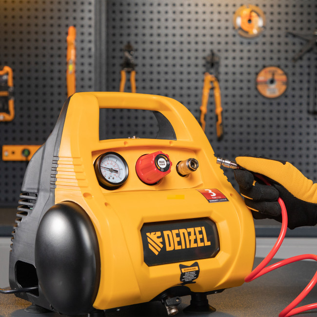 Компрессор воздушный безмасляный РС 1/6-180,1, 1 кВт, 180 л/мин, 6 л Denzel в Красноярске