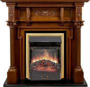Каминокомплект Oxford - Орех с очагом Majestic FX Brass Каминокомплект Oxford - Орех с очагом Majestic FX Brass