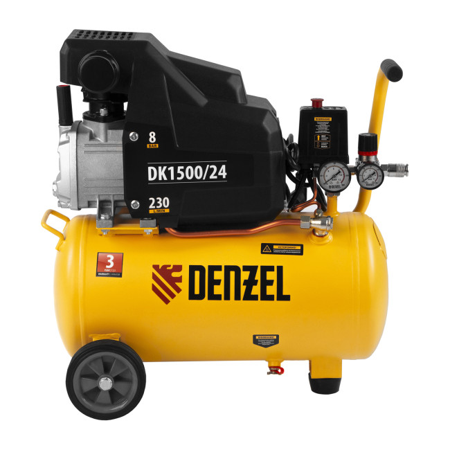 Компрессор воздушный DK1500/24, Х-PRO 1.5 кВт, 230 л/мин, 24 л Denzel в Красноярске
