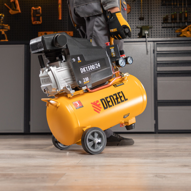 Компрессор воздушный DK1500/24, Х-PRO 1.5 кВт, 230 л/мин, 24 л Denzel в Красноярске