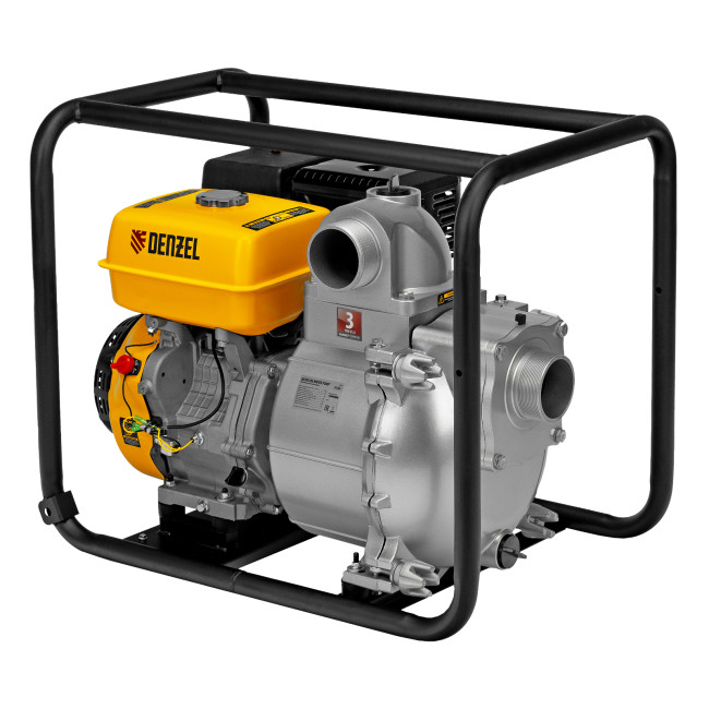 Мотопомпа бензиновая для грязной воды PX-80D, 15 л.с, 3", 1500 л/мин, глубина 8 м , напор 30 м Denzel в Красноярске