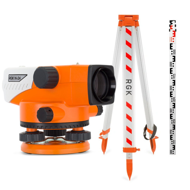 Комплект оптический нивелир RGK N-24 с поверкой + штатив S6-N + рейка RGK TS-7 в Красноярске Комплект оптический нивелир RGK N-24 с поверкой + штатив S6-N + рейка RGK TS-7 в Красноярске