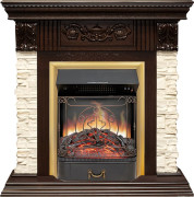 Каминокомплект Luxemburg (каменный) - Сланец/Темный дуб с очагом Majestic FX Brass Каминокомплект Luxemburg (каменный) - Сланец/Темный дуб с очагом Majestic FX Brass