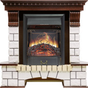 Каминокомплект Pierre Luxe - Темный дуб / Белый с очагом Majestic FX Black Каминокомплект Pierre Luxe - Темный дуб / Белый с очагом Majestic FX Black