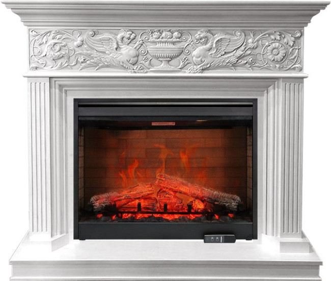 Каминокомплект Palace - Белый с серебром с очагом Symphony 30'' DF3020-EU в Красноярске