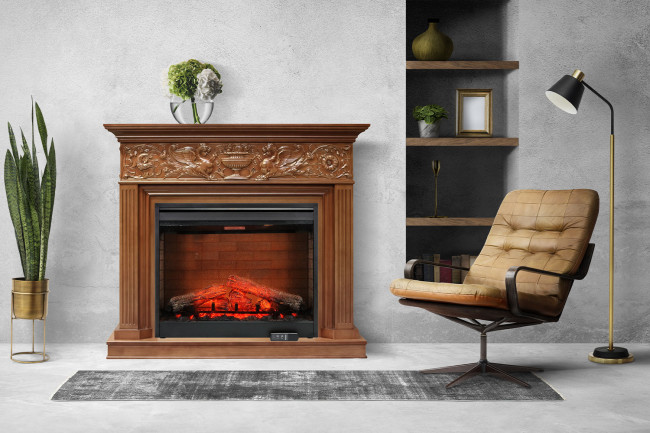 Каминокомплект Palace - Белый с серебром с очагом Symphony 30'' DF3020-EU в Красноярске Каминокомплект Palace - Белый с серебром с очагом Symphony 30'' DF3020-EU в Красноярске