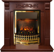 Каминокомплект Sorrento угловой - Орех с очагом Atherton Каминокомплект Sorrento угловой - Орех с очагом Atherton