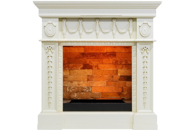 Каминокомплект Ampir - Слоновая кость с очагом Cassette 400 LNH-INT PS (без дров) в Красноярске