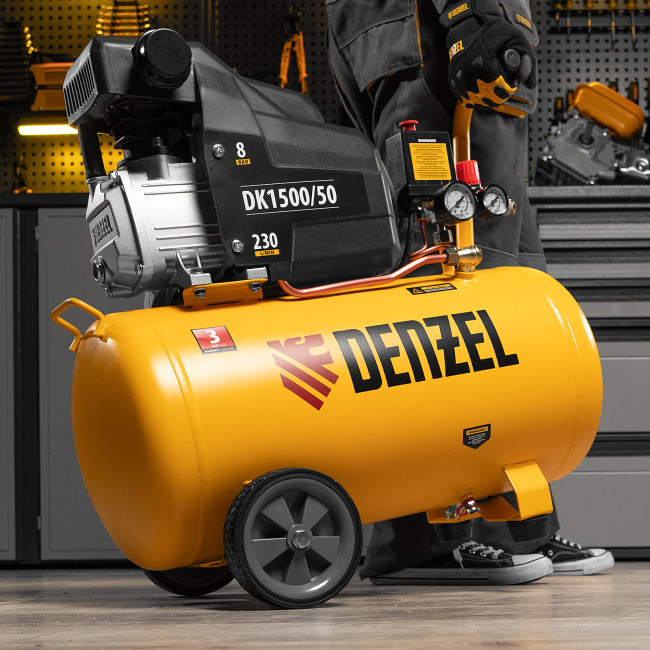 Компрессор воздушный DK1500/50, Х-PRO 1.5 кВт, 230 л/мин, 50 л Denzel в Красноярске