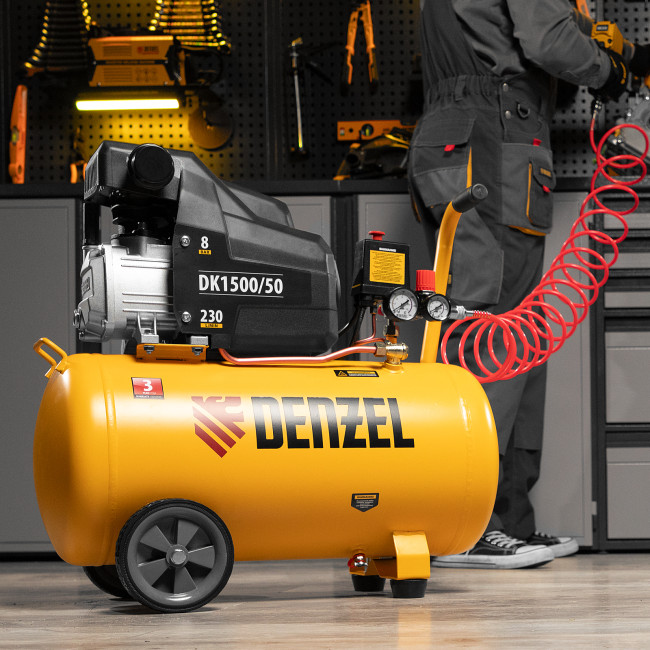 Компрессор воздушный DK1500/50, Х-PRO 1.5 кВт, 230 л/мин, 50 л Denzel в Красноярске