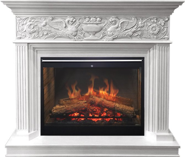 Каминокомплект Palace - Белый с серебром с очагом Symphony 30'' DF3020-INT в Красноярске