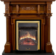 Каминокомплект Oxford - Орех с очагом Majestic FX M Brass Каминокомплект Oxford - Орех с очагом Majestic FX M Brass