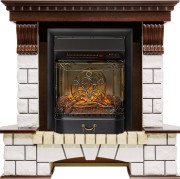 Каминокомплект Pierre Luxe - Темный дуб / Белый с очагом Majestic FX M Black RC Каминокомплект Pierre Luxe - Темный дуб / Белый с очагом Majestic FX M Black RC