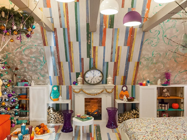 Каминокомплект Amalfi - Махагон коричневый антик с очагом Cassette 400 NH в Красноярске