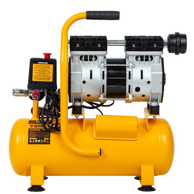 Компрессор DLS650/10 безмаслянный малошумный 650 Вт, 120 л/мин, ресивер 10 л Denzel в Красноярске