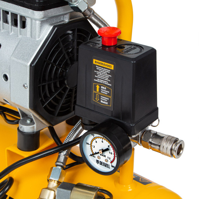 Компрессор DLS650/10 безмаслянный малошумный 650 Вт, 120 л/мин, ресивер 10 л Denzel в Красноярске