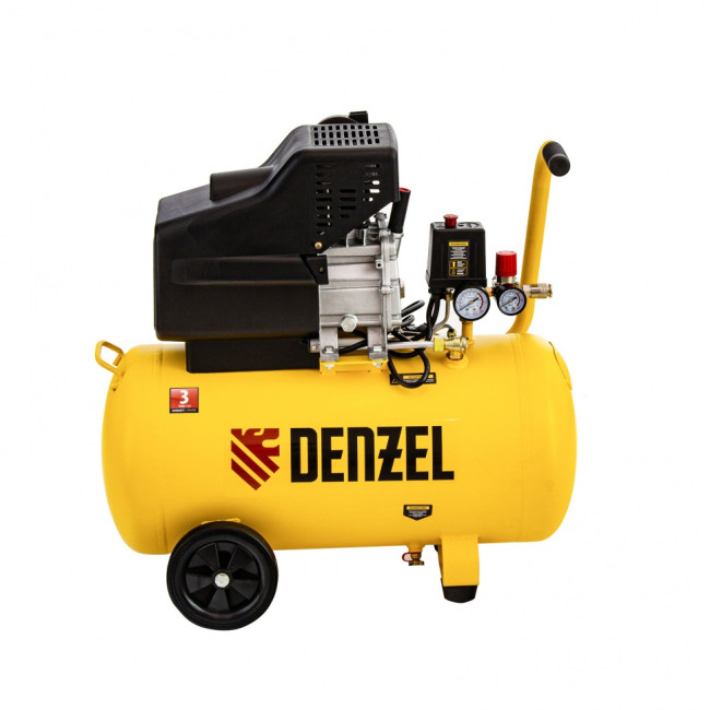 Компрессор воздушный прямой привод DC1700/50, 1.7 кВт, 50 литров, 260 л/мин Denzel в Красноярске