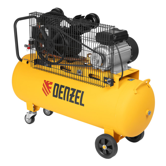 Компрессор воздушный BCV2200/100, ременный привод, 2.2 кВт, 100 литров, 370 л/мин Denzel в Красноярске