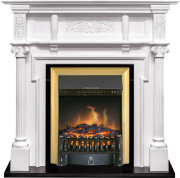 Каминокомплект Oxford - Белый с очагом Fobos FX Brass Каминокомплект Oxford - Белый с очагом Fobos FX Brass