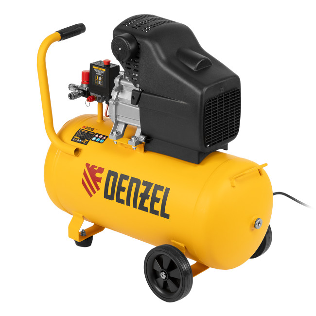 Компрессор воздушный, прямой привод DC1500/50, 1.5 кВт, 50 литров, 220 л/мин Denzel в Красноярске