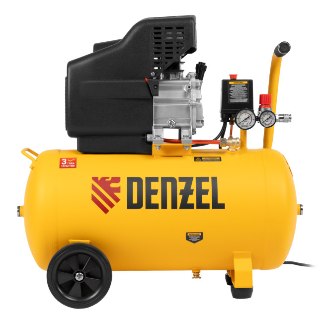 Компрессор воздушный, прямой привод DC1500/50, 1.5 кВт, 50 литров, 220 л/мин Denzel в Красноярске