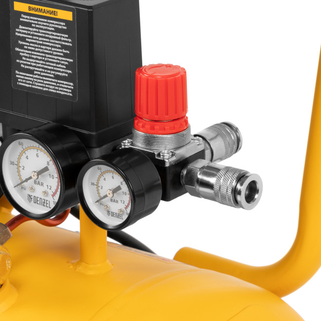 Компрессор воздушный, прямой привод DC1500/50, 1.5 кВт, 50 литров, 220 л/мин Denzel в Красноярске