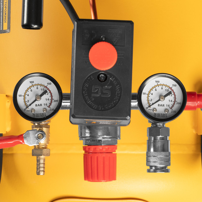 Компрессор воздушный BCW3000-T/100, ременный привод, 3.0 кВт, 100 литров, 520 л/мин Denzel в Красноярске