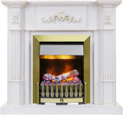 Каминокомплект Martin - Белый дуб, патина золото с очагом Danville Antique Brass FB2