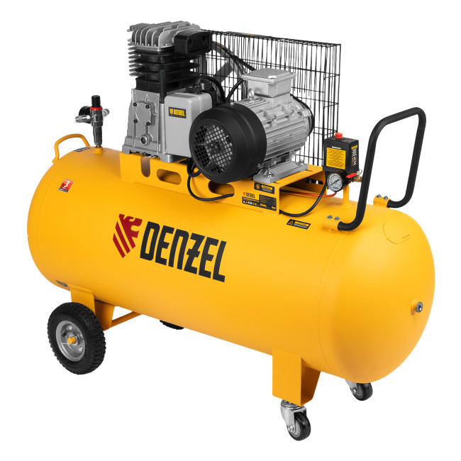Компрессор воздушный BCI3000-T/200, ременный привод , 3.0 кВт, 200 литров, 530 л/мин Denzel в Красноярске