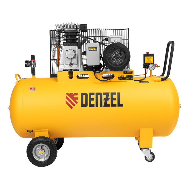 Компрессор воздушный BCI3000-T/200, ременный привод , 3.0 кВт, 200 литров, 530 л/мин Denzel в Красноярске