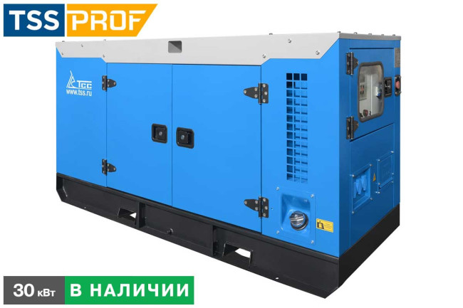 Дизельный генератор ТСС АД-30С-Т400-1РКМ7 в шумозащитном кожухе в Красноярске