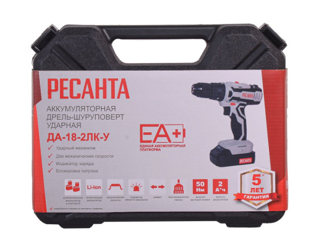 Дрель-шуруповерт аккумуляторная ДА-18-2ЛК-У Ресанта в Красноярске