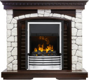 Каминокомплект Glasgow - Темный дуб / Белый с очагом Flagstaff