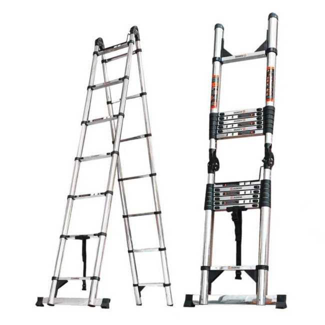 Лестница телескопическая трансформер нержавеющая сталь 2,5/5,0 м TM-5050CC в Красноярске