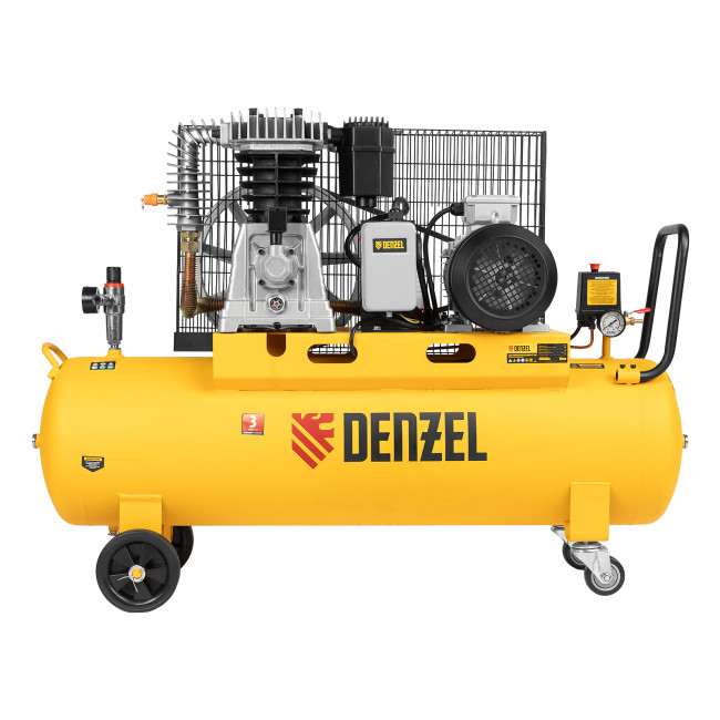 Компрессор воздушный, ременный привод BCI4000-T/100, 4.0 кВт, 100 литров, 690 л/мин Denzel в Красноярске