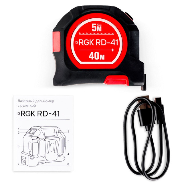 Лазерный дальномер RGK RD-41 с рулеткой с калибровкой в Красноярске
