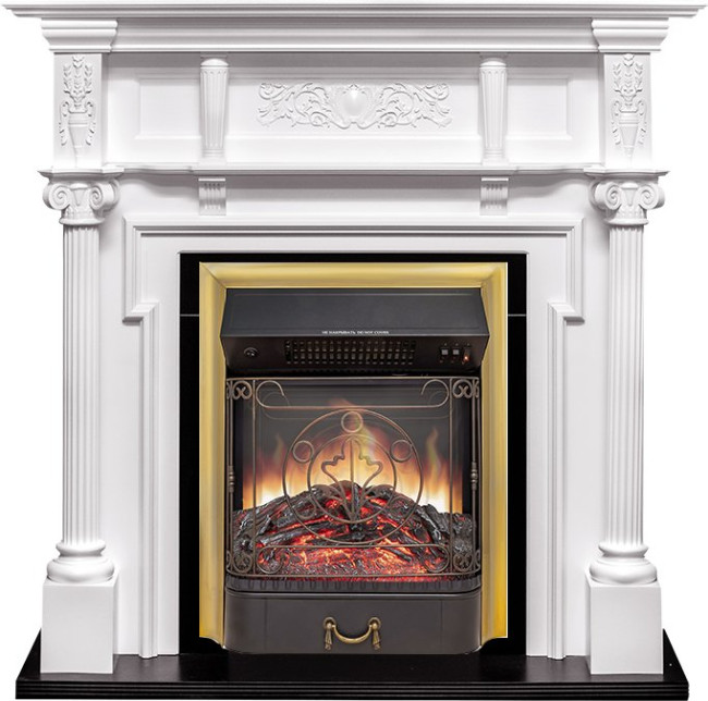 Каминокомплект Oxford - Белый с очагом Majestic FX M Brass в Красноярске