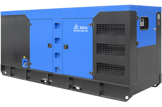 Дизельный генератор ТСС АД-320С-Т400-2РКМ26 в шумозащитном кожухе в Красноярске